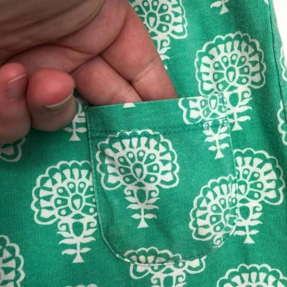 Tea Collection dress turquoise with white print flutter sleeve size 12-18 months - Picture 6 of 6